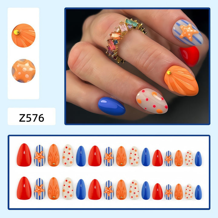 Artificial nails in playful summer design Bowlift