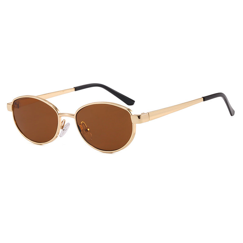 Women's fashionable sunglasses in an elegant oval design with a high-quality metal frame Bowlift