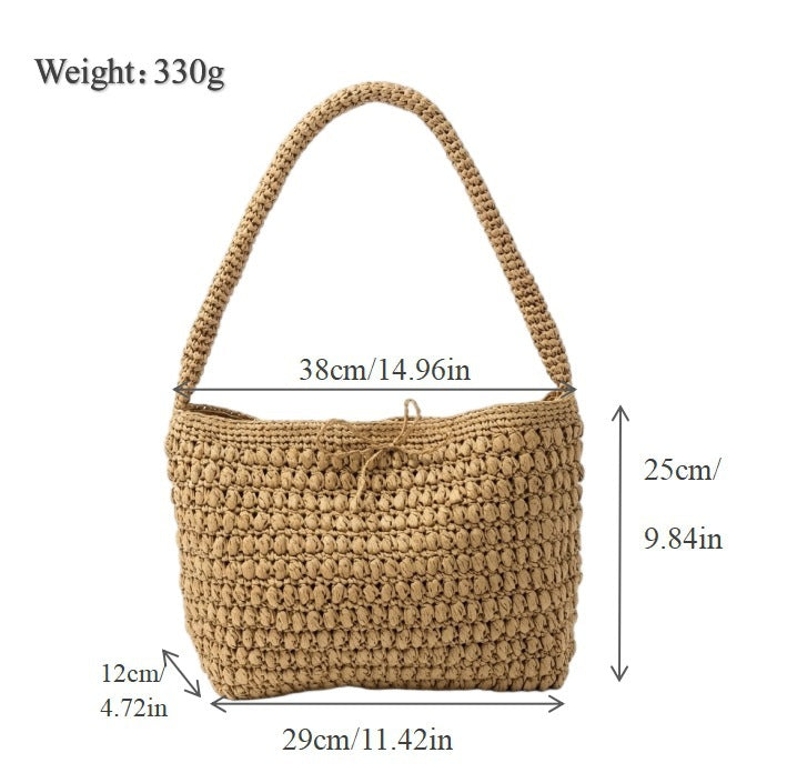 Spacious macramé bag with wide straps Bowlift