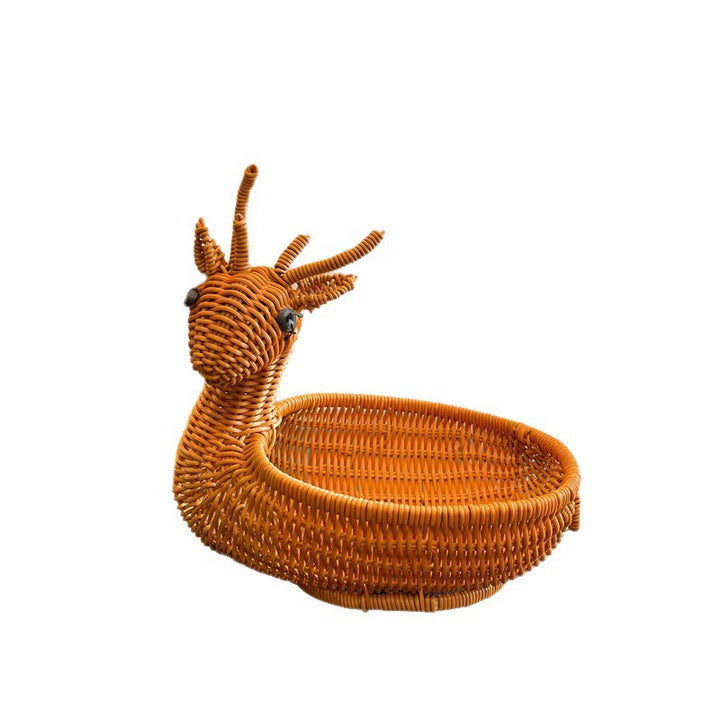 Frog-Shaped Decorative Woven Basket Bowlift