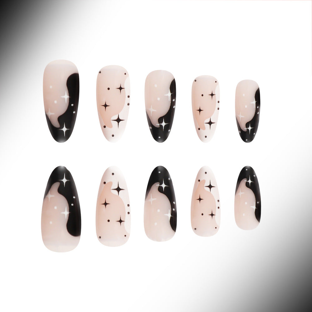 Artistic Galaxy-Themed Press-On Nail Art Bowlift