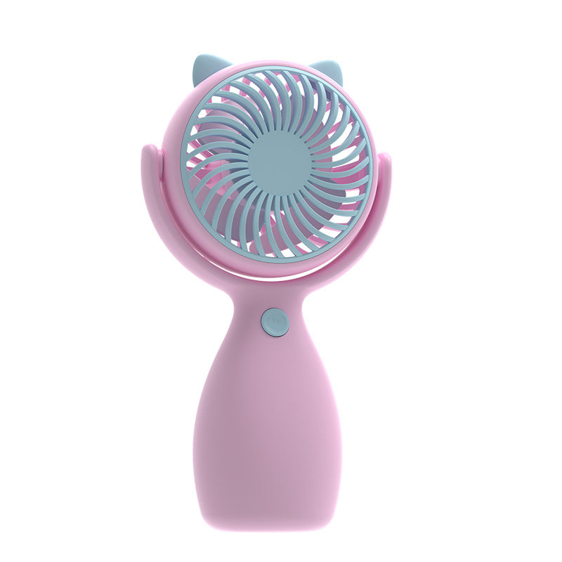 Unisex Portable Mini Hand Fan with Cat Ears and Rechargeable Battery Bowlift