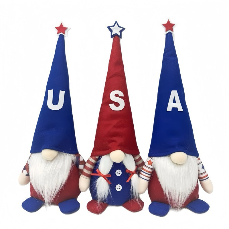 Unisex nan Plush Gnome Decorative Figure with Long Pointed Hat and Artificial Beard Bowlift