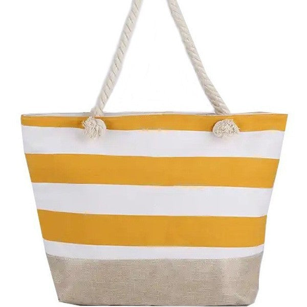 Beach bag with maritime stripes and sturdy rope handles Bowlift