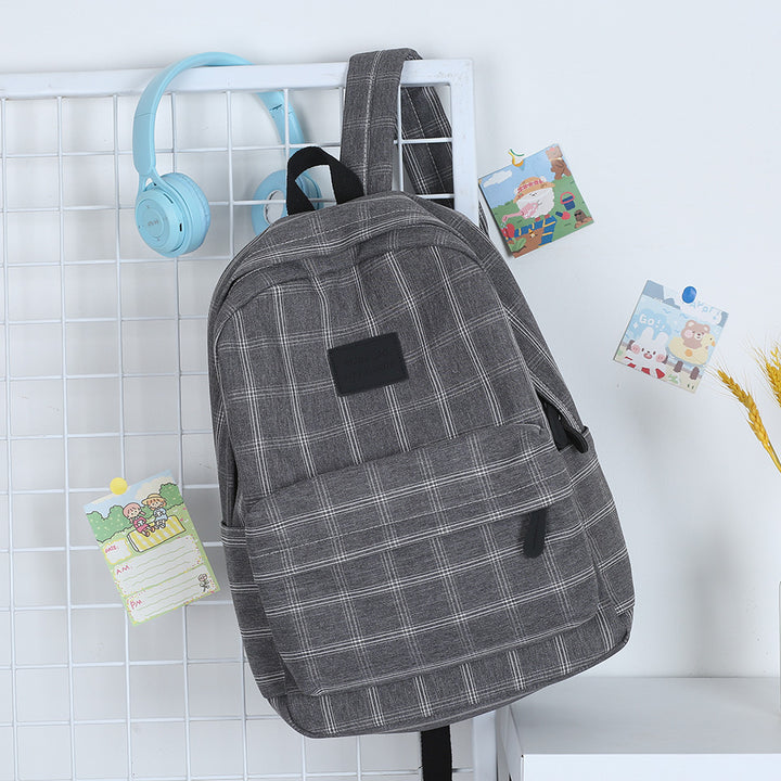 Classic Plaid Pattern School Backpack Bowlift
