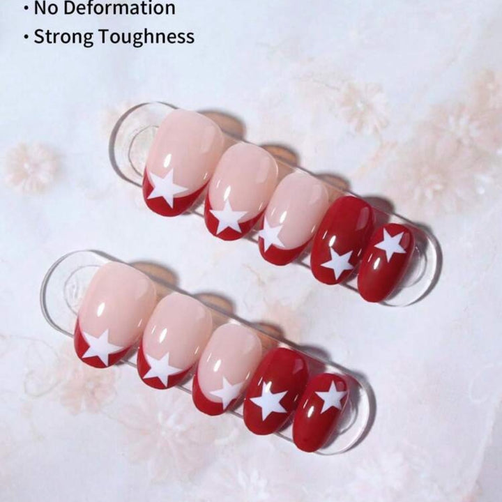 Acrylic nail set with glamorous star design Bowlift