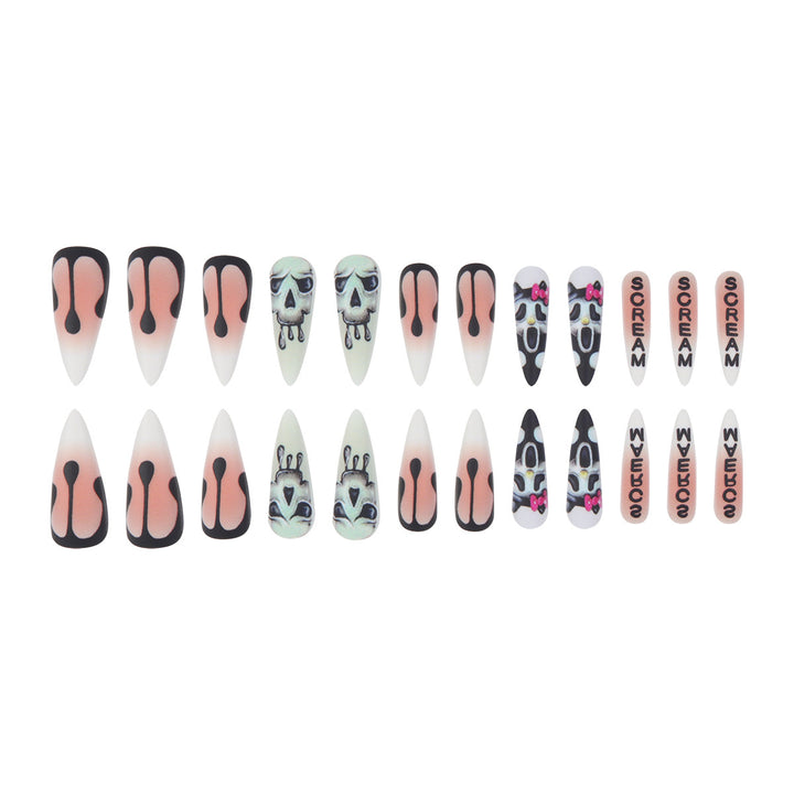 Artistic Horror-Themed Stiletto Nail Art Bowlift