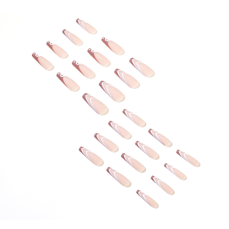 Elegant Nail Extensions with Artistic Wave Design Bowlift