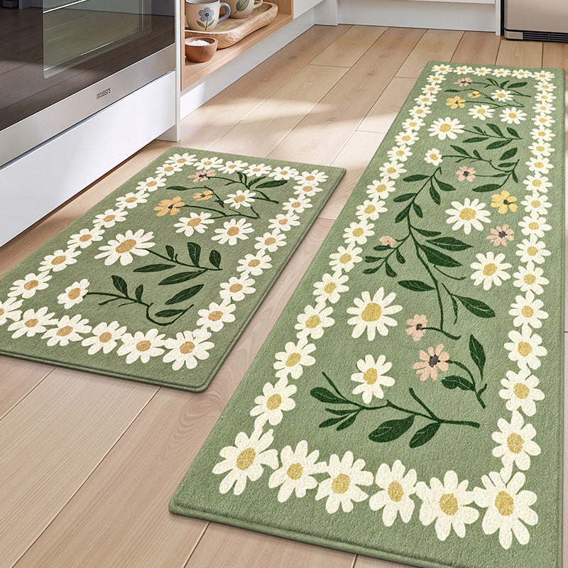 Floral Patterned Kitchen Mat Set Bowlift