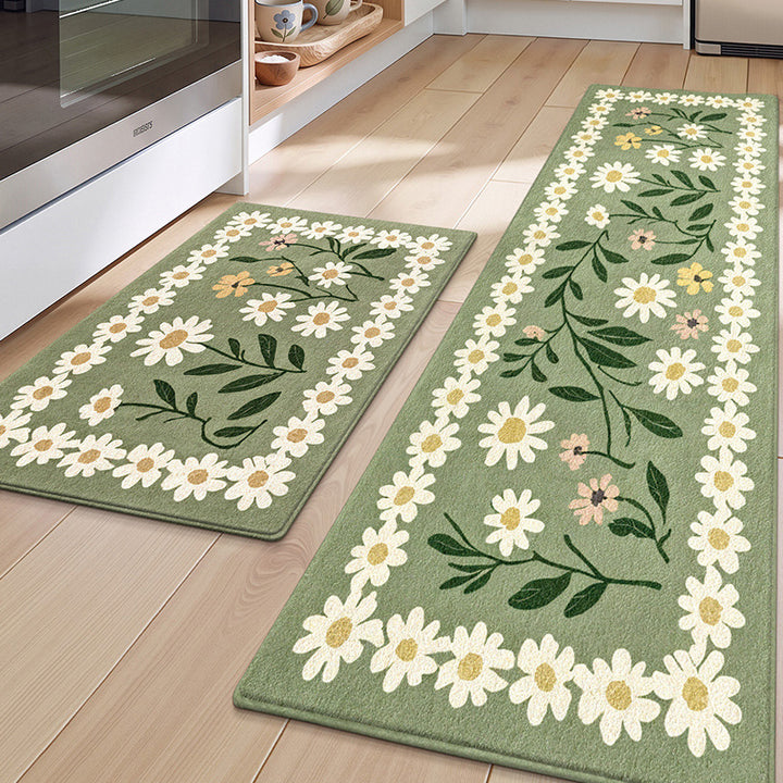 Floral Patterned Kitchen Mat Set Bowlift
