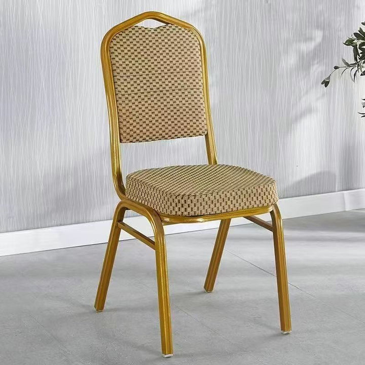 Elegant Upholstered Dining Chair with Gold Frame Bowlift
