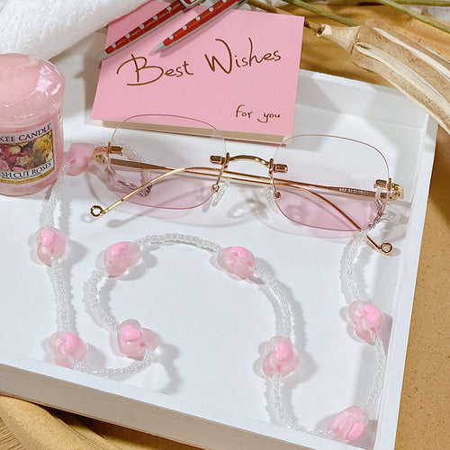 Fashionable glasses strap with heart pendants Bowlift