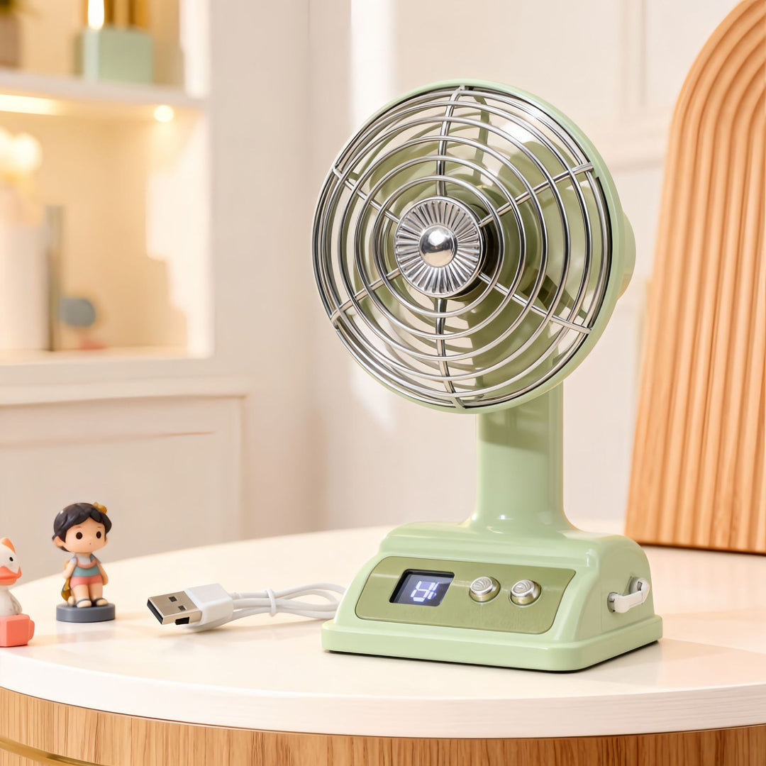 Women's portable table fan with LED display Bowlift