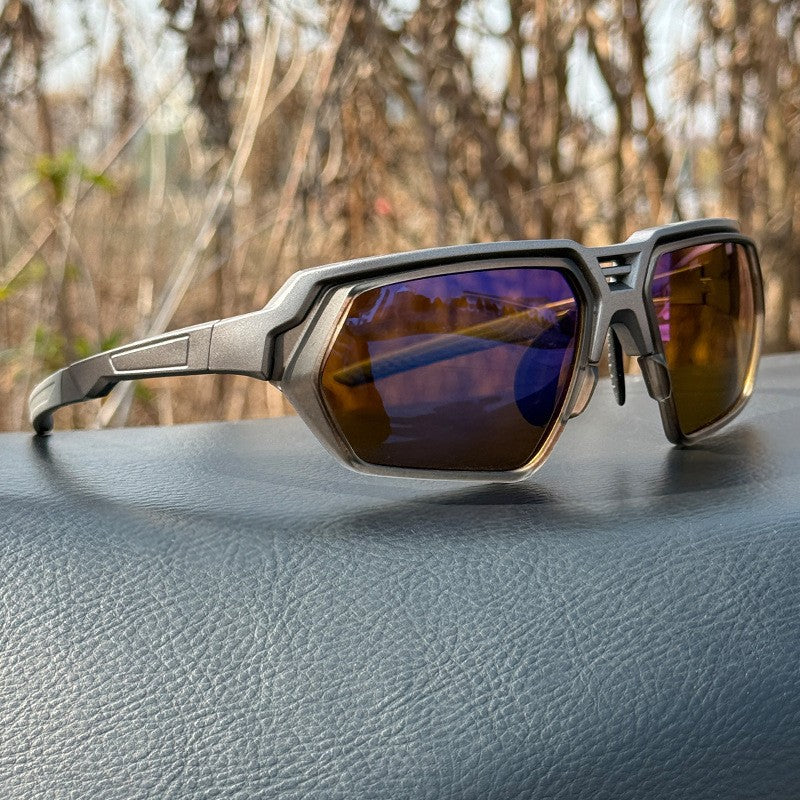 Photochromic Polarized Sports Sunglasses with Night-Enhancing Lenses and Tactical Wrap Frame Bowlift