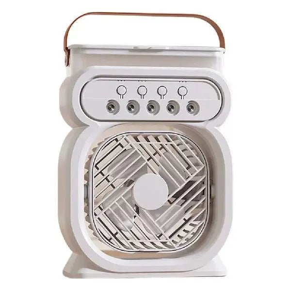 Unisex One Size Portable Rechargeable Vaporizing Desktop Air Cooler and Fan with Leather Carrying Handle Bowlift