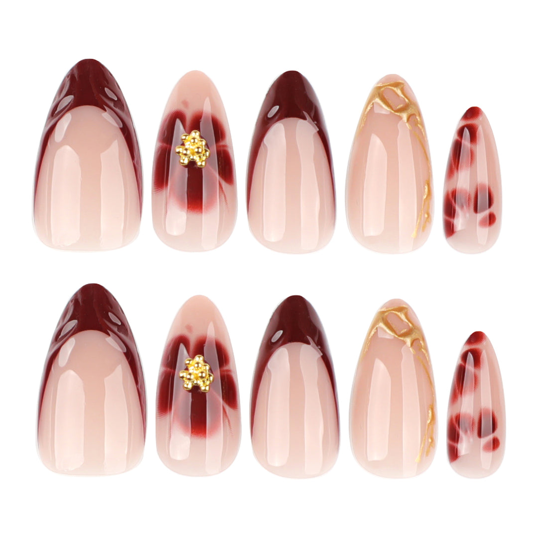 Artificial nail art with floral accents and boutique design Bowlift
