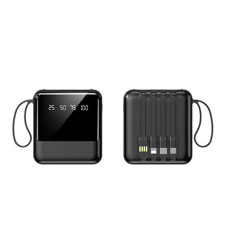 Portable power bank with LED status indicator and integrated cable system Bowlift