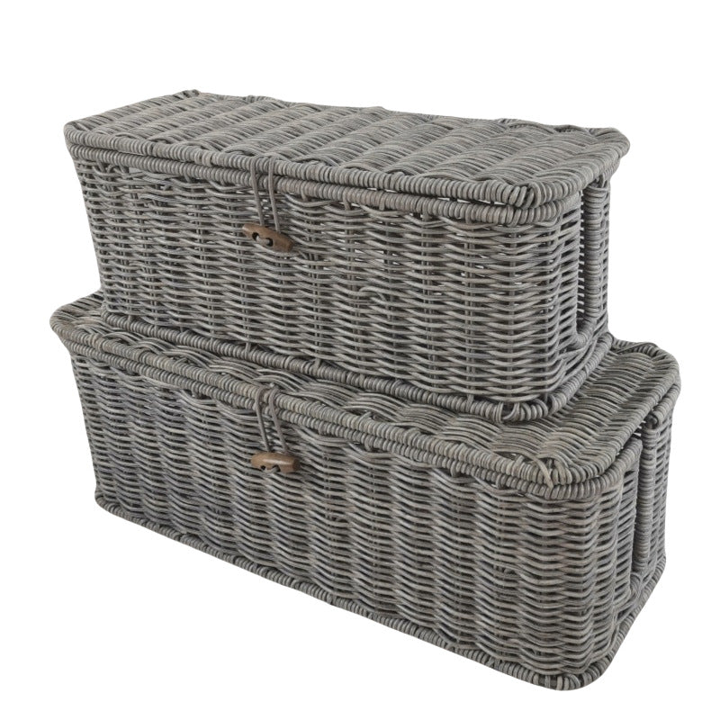Handcrafted Wicker Storage Bins Bowlift