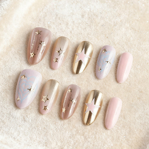 Star-Embellished Press-On Nail Set Bowlift