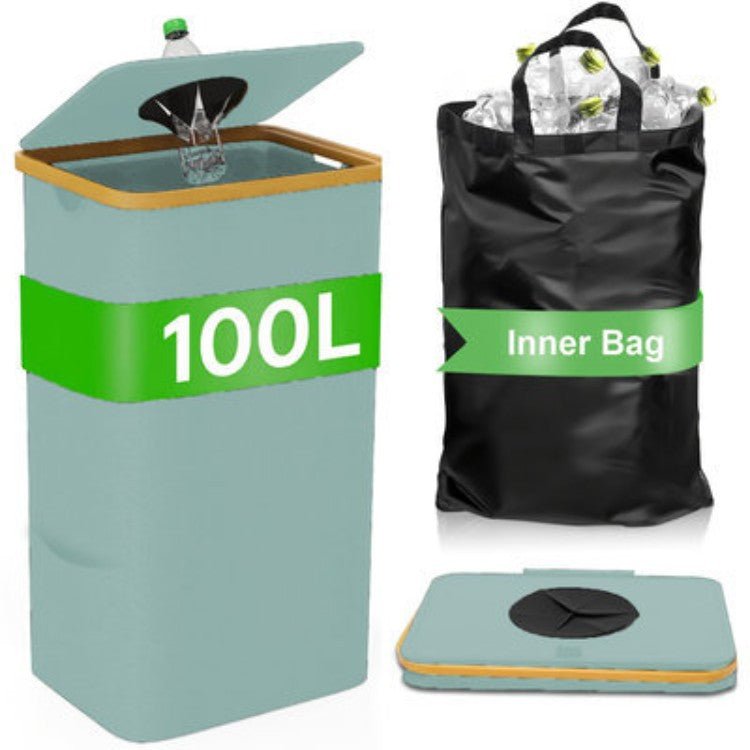 Multifunctional laundry storage box with bamboo lid Bowlift