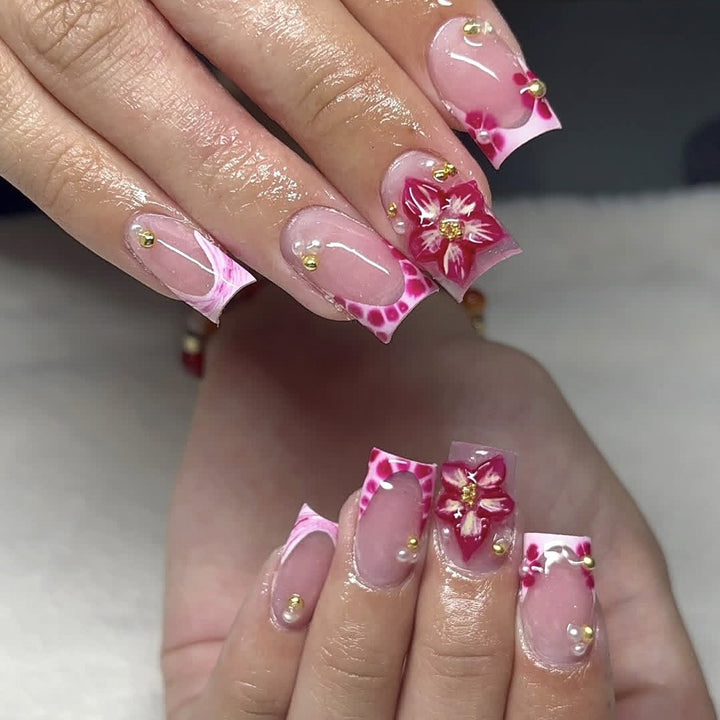 Decorative Floral Nail Art Extensions Bowlift