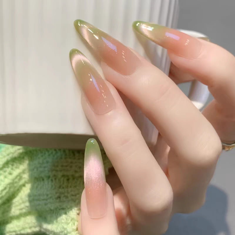 Artistic Long Stiletto Press-On Nail Set with Bow and Gemstone Accents Bowlift