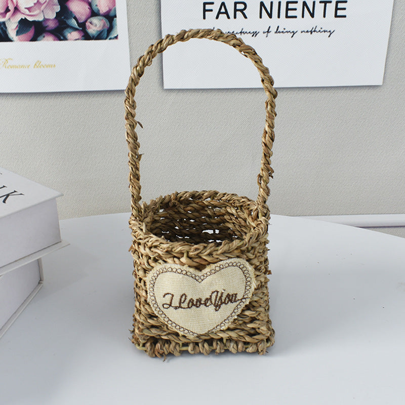 Handwoven Decorative Flower Basket Bowlift