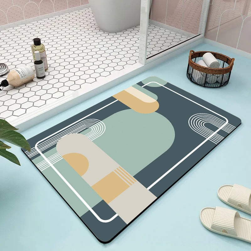 Abstract Floral Bathroom Mat