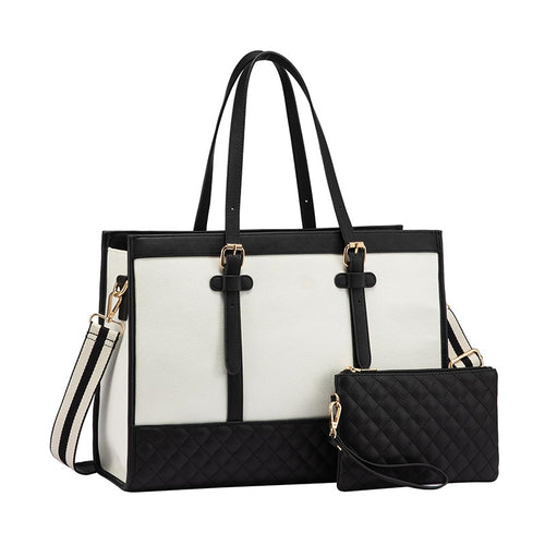 Elegant Tote Bag with Removable Cosmetic Pouch Bowlift