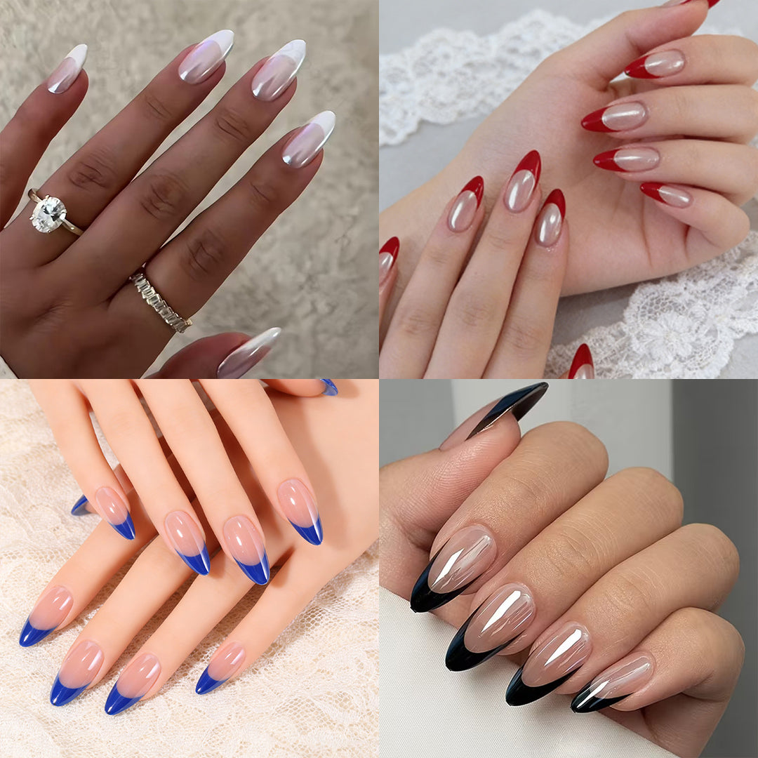 Elegant French Tip Acrylic Nail Extensions Bowlift