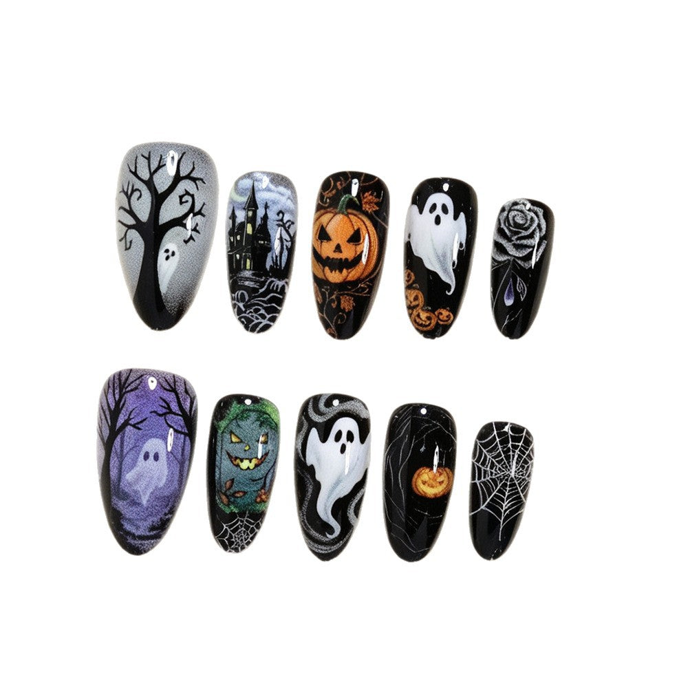 Halloween-Themed Press-On Nail Art Design Set Bowlift
