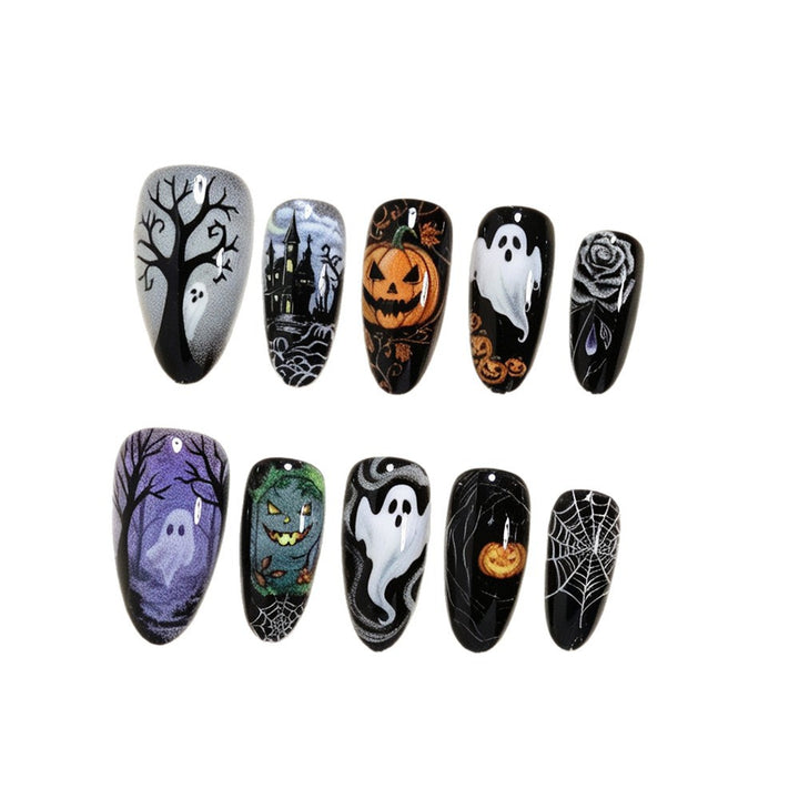 Halloween-Themed Press-On Nail Art Design Set Bowlift