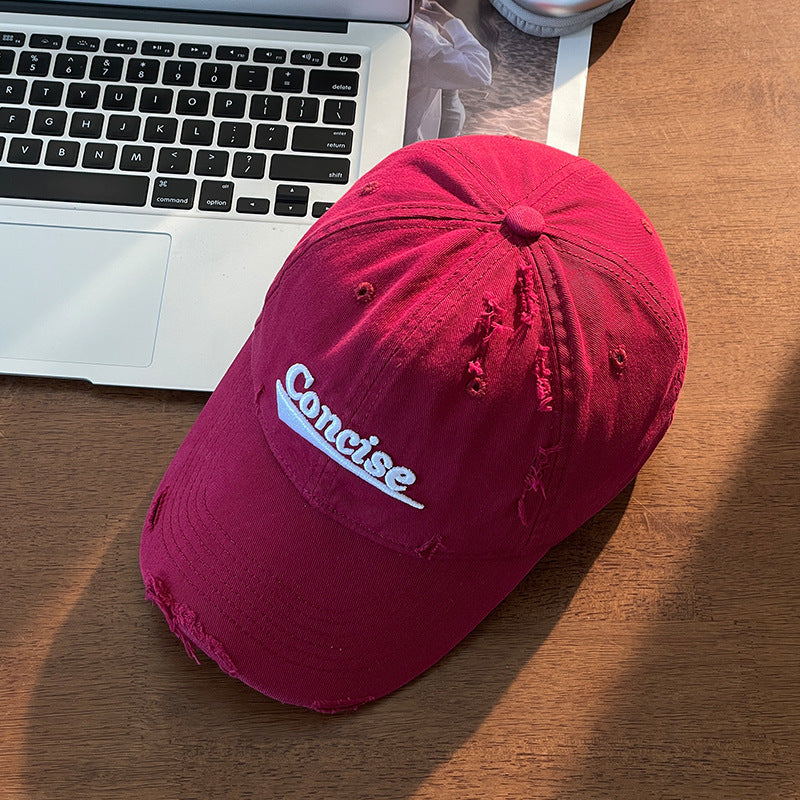 Women's Distressed Casual Cotton Cap Bowlift