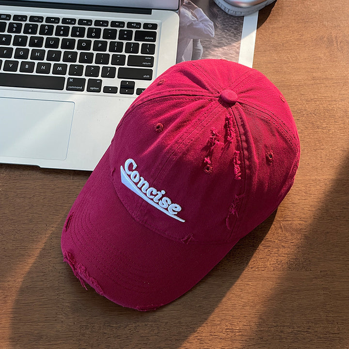 Women's Distressed Casual Cotton Cap Bowlift