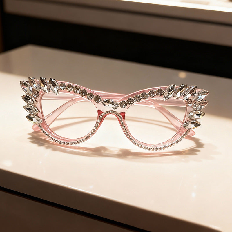 Luxury Cat-Eye Rhinestone Sunglasses Bowlift