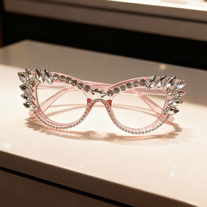 Luxury Cat-Eye Rhinestone Sunglasses Bowlift