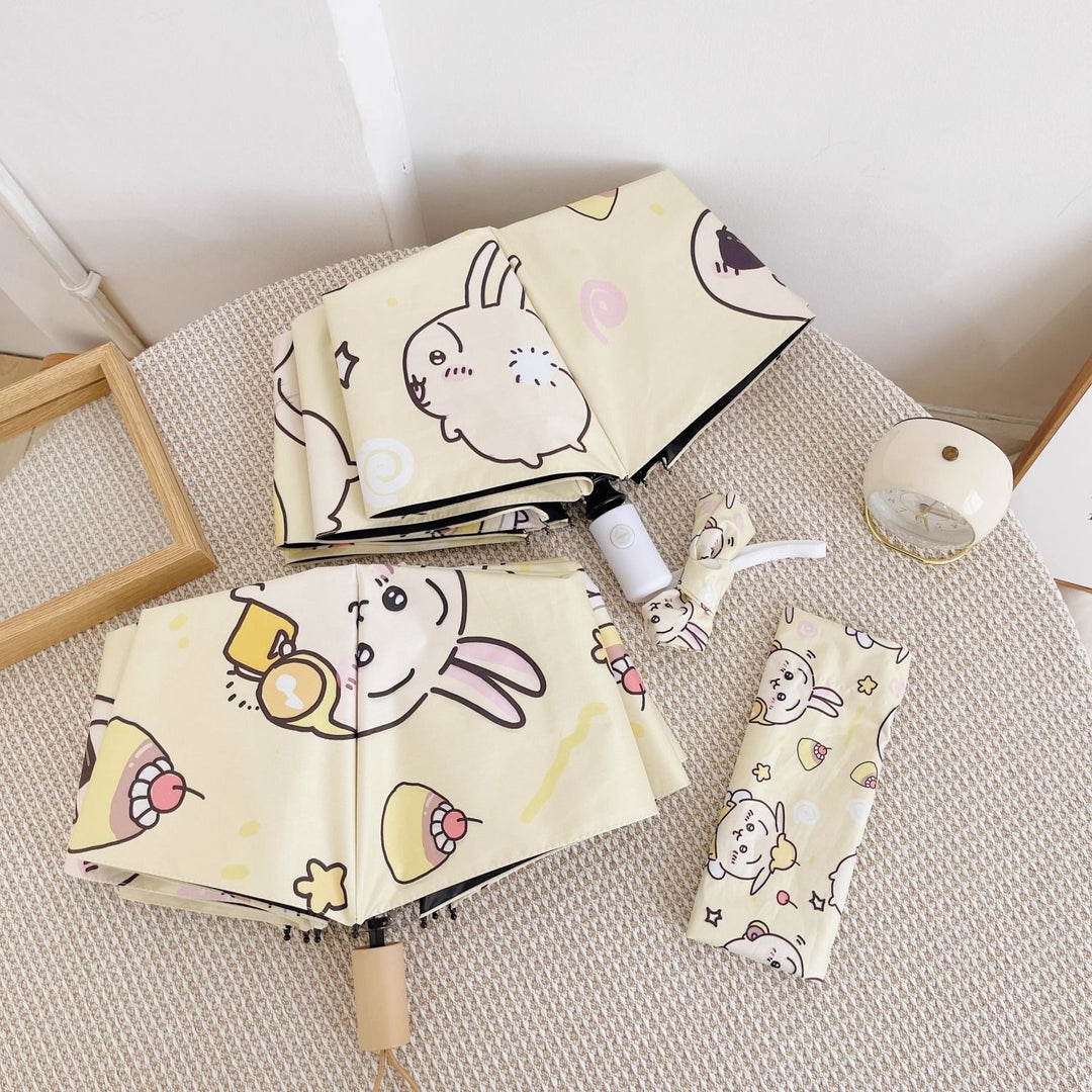 Women's Folding Umbrella with Playful Animal Design Bowlift