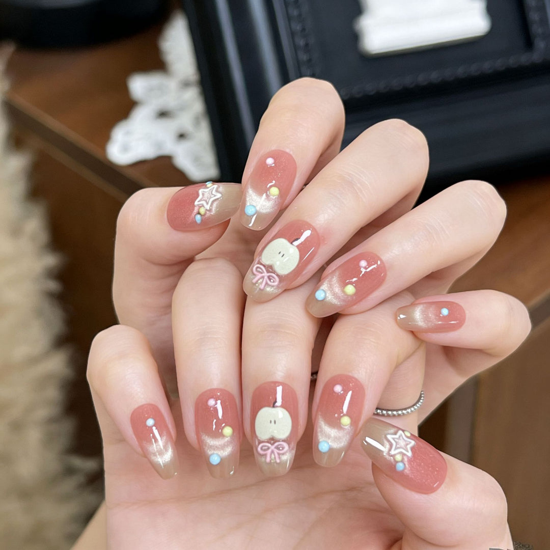 Whimsical Character Designed Press-On Nail Art Bowlift