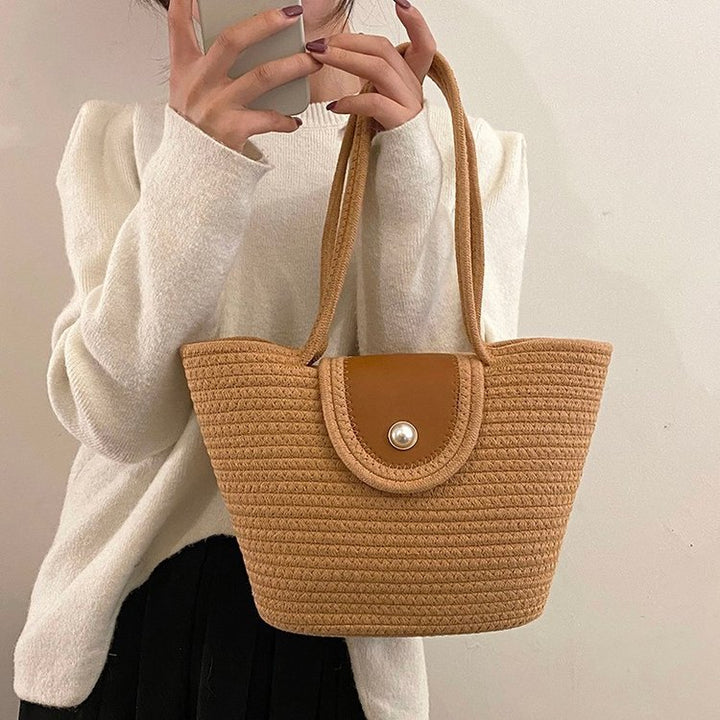 Handbag with Textured Design Bowlift