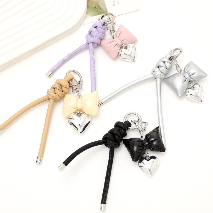 Fashionable Bow and Heart Keychain Bowlift