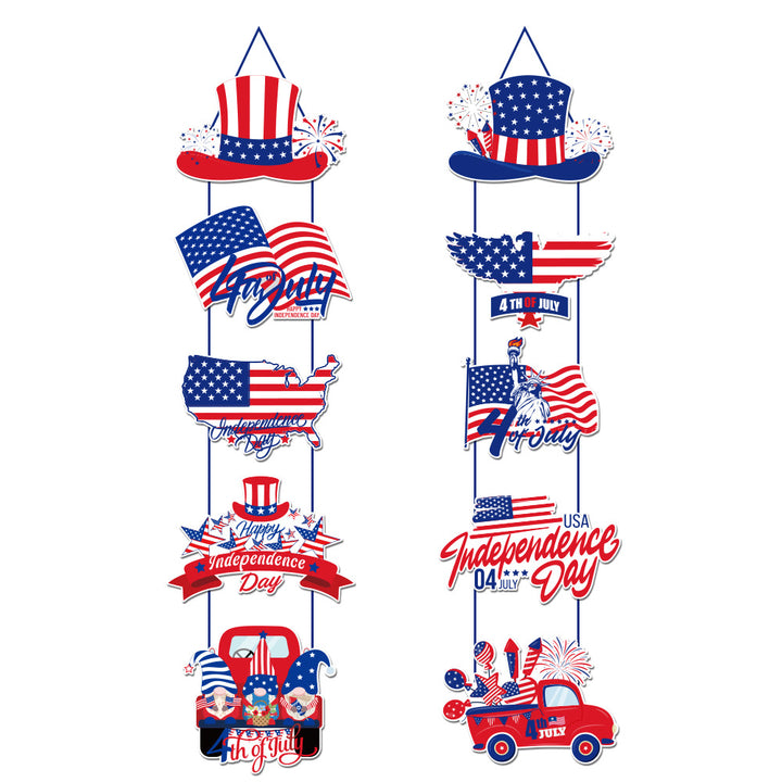Unisex nan patriotic hanging decoration set with multi-part USA motifs for door and window Bowlift