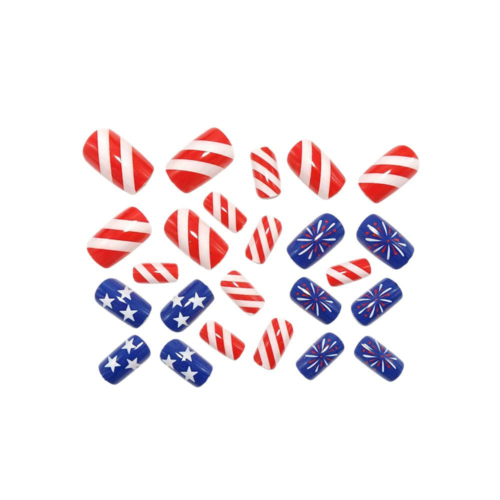 Artificial Nails in the Patriotic Design Bowlift