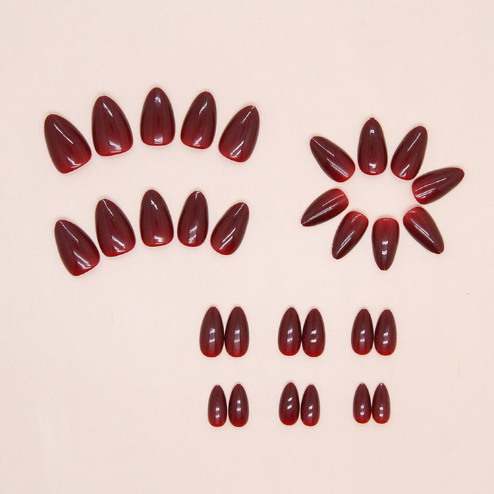 Elegant Glossy Almond Press-On Nail Tips Bowlift