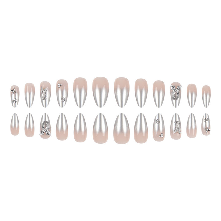 Glamorous Metallic Stiletto Press-On Nails Bowlift
