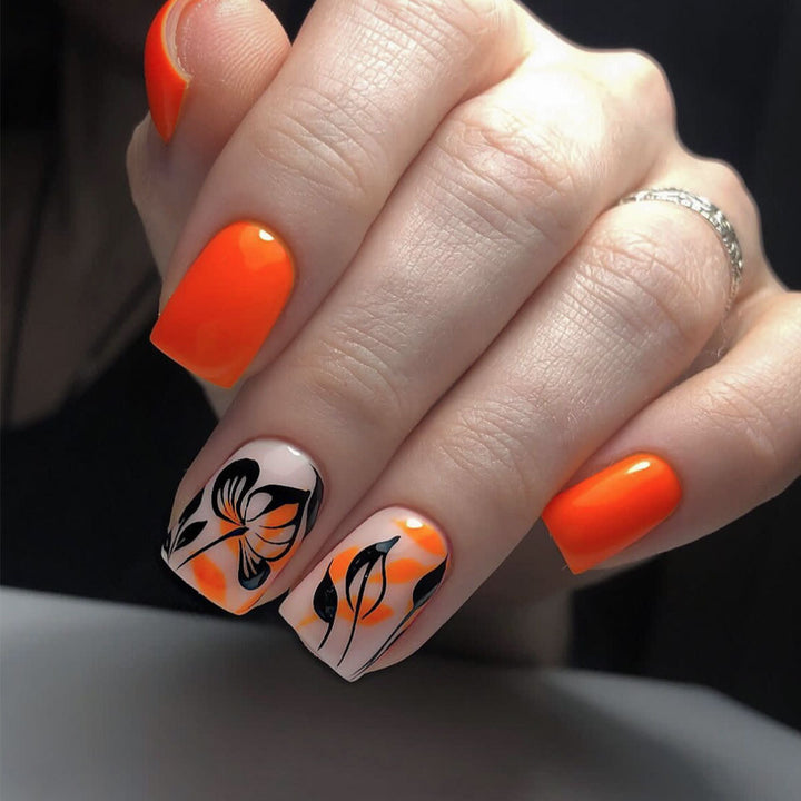 Artistic Floral Nail Art Design Bowlift