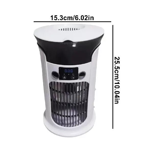 Unisex one size compact cylindrical digital personal cooling fan with programmable LED display and multi-speed settings Bowlift