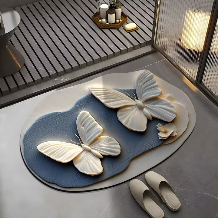 Decorative Butterfly Bath Mat Bowlift