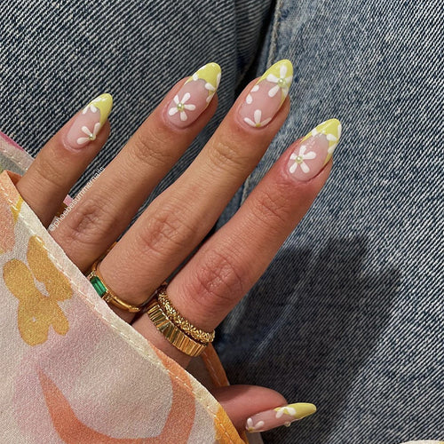 Artistic Floral Tip Press-On Nails Bowlift