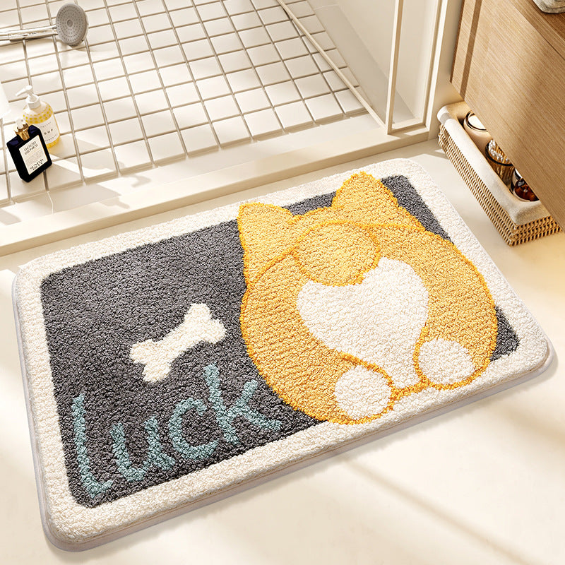 Plush Bunny-Themed Bath Mat Bowlift