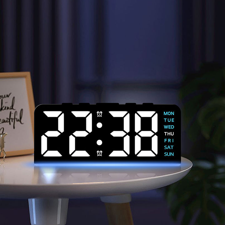 Digital alarm clock with large LED display and multifunctional display Bowlift